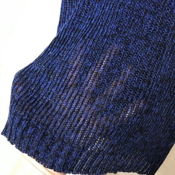 J Crew XXS Blue Color Blocked Linen Knit Top - Picture 3 of 10